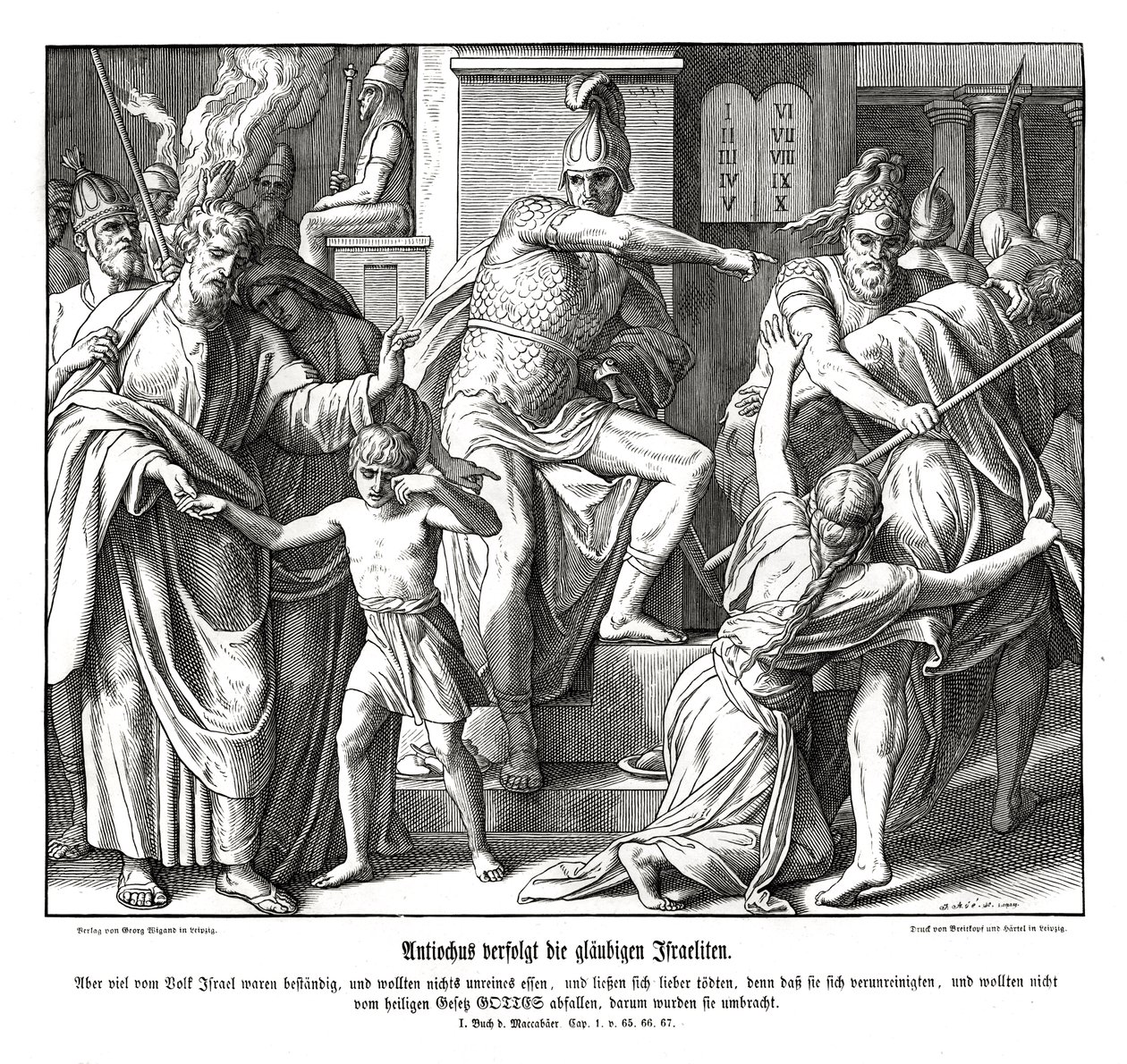 Az izraeliták üldözése Antiochus által alkotó: Julius Schnorr von Carolsfeld