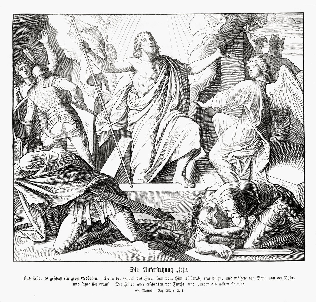 Jézus feltámadása, Máté evangéliuma alkotó: Julius Schnorr von Carolsfeld