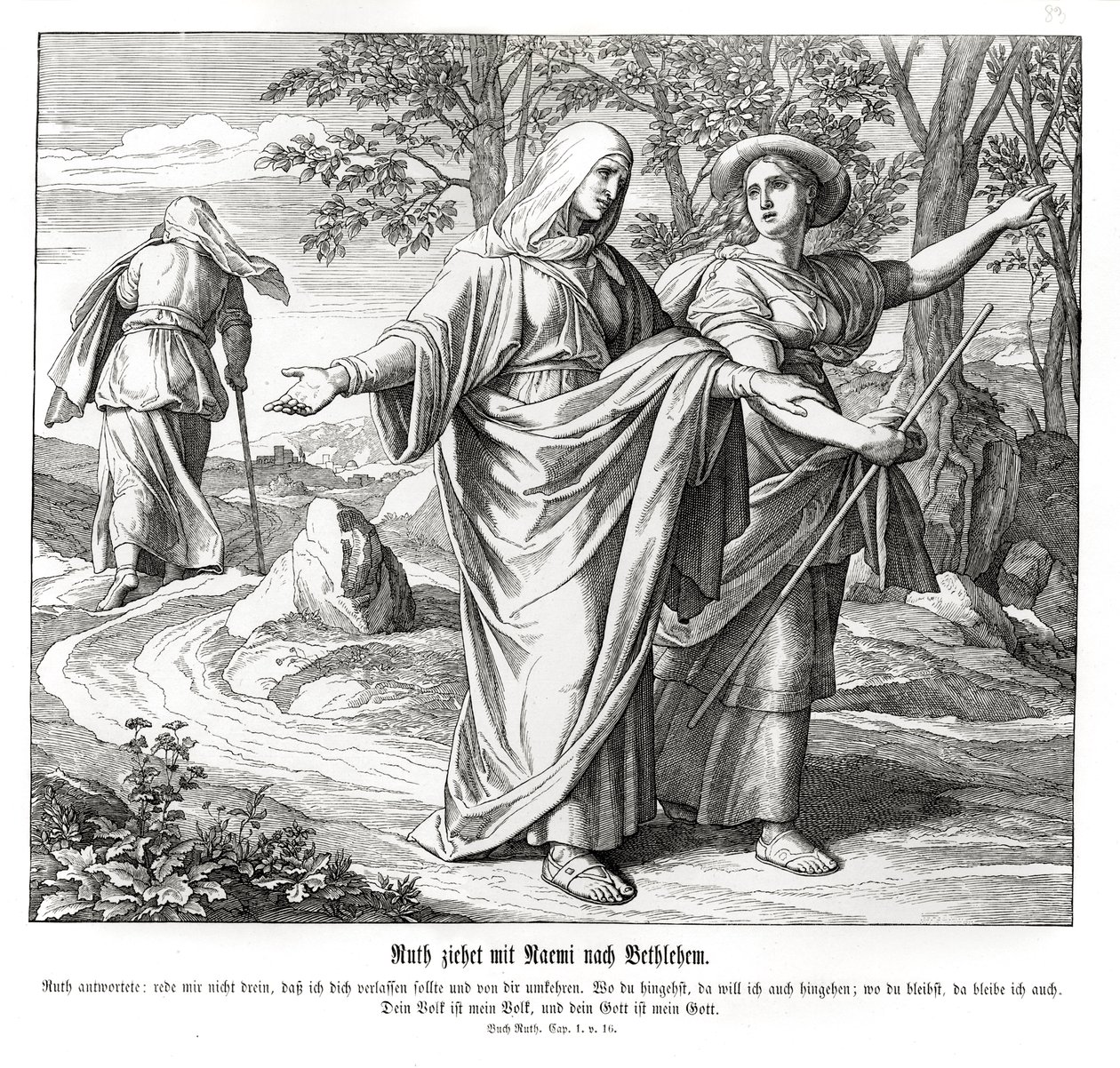 Ruth Naomival Betlehembe megy, Ruth alkotó: Julius Schnorr von Carolsfeld
