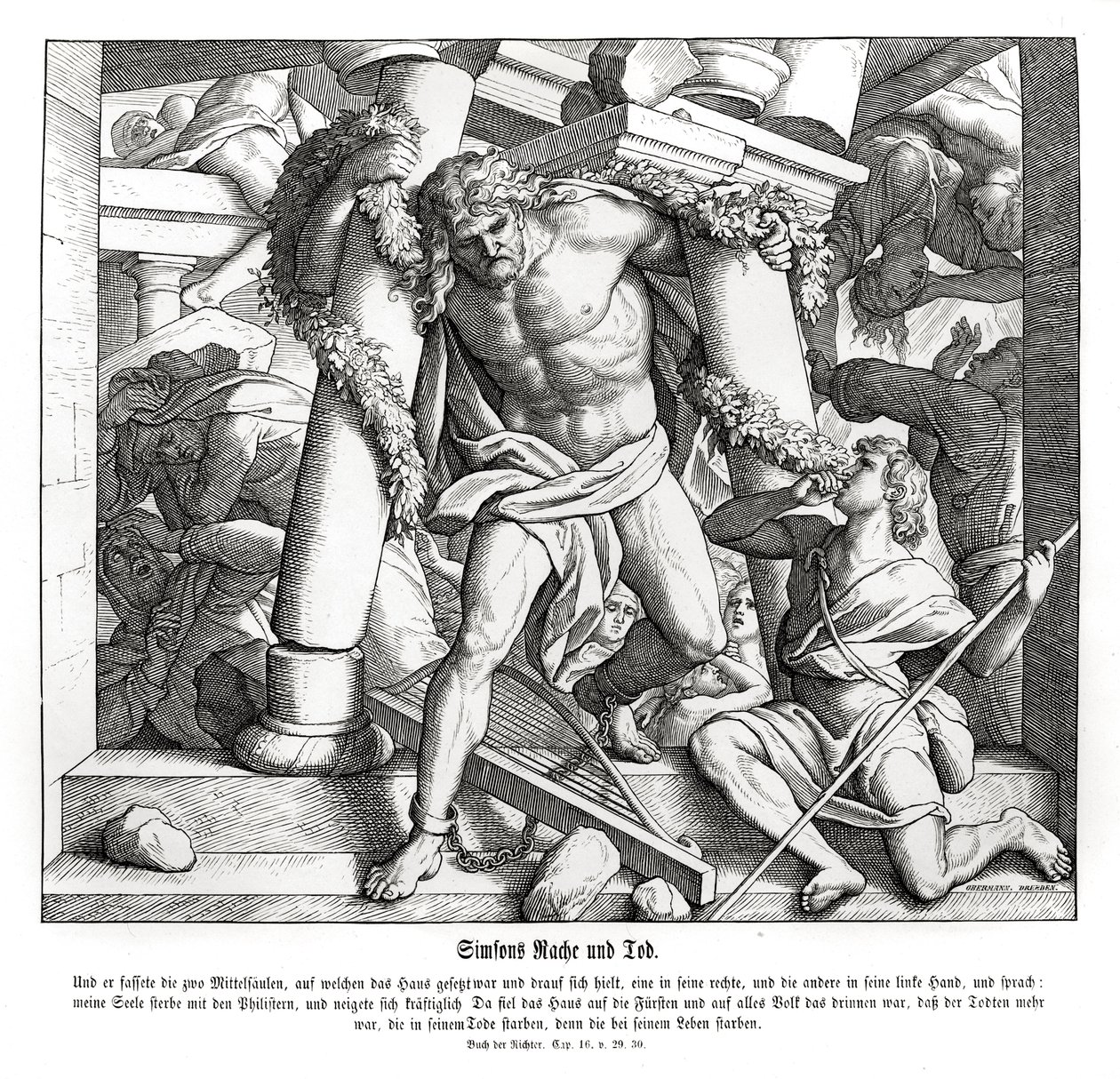 Sámson bosszúja és halála, bírák alkotó: Julius Schnorr von Carolsfeld