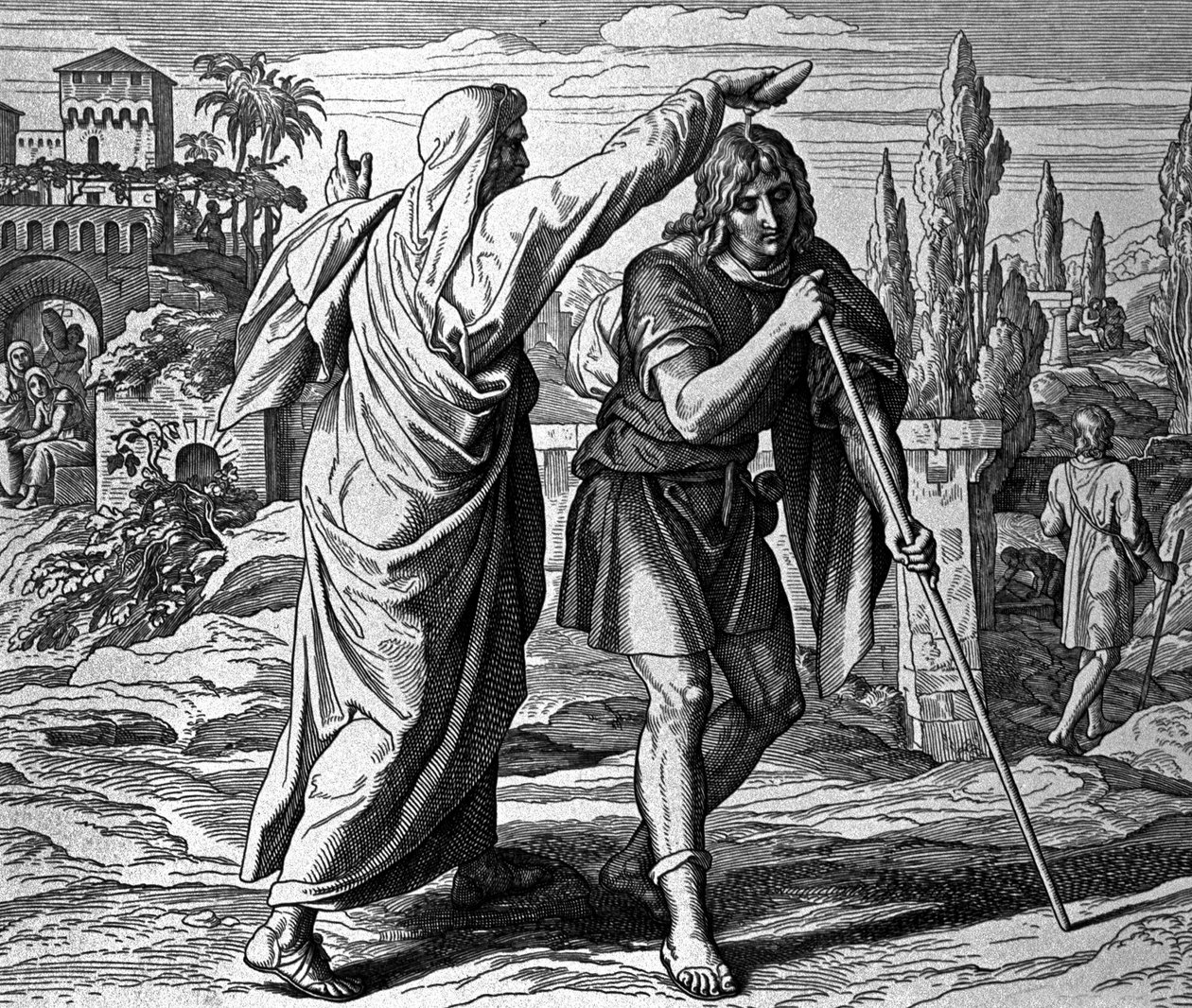 Sámuel felkenti Sault Izrael királyává alkotó: Julius Schnorr von Carolsfeld