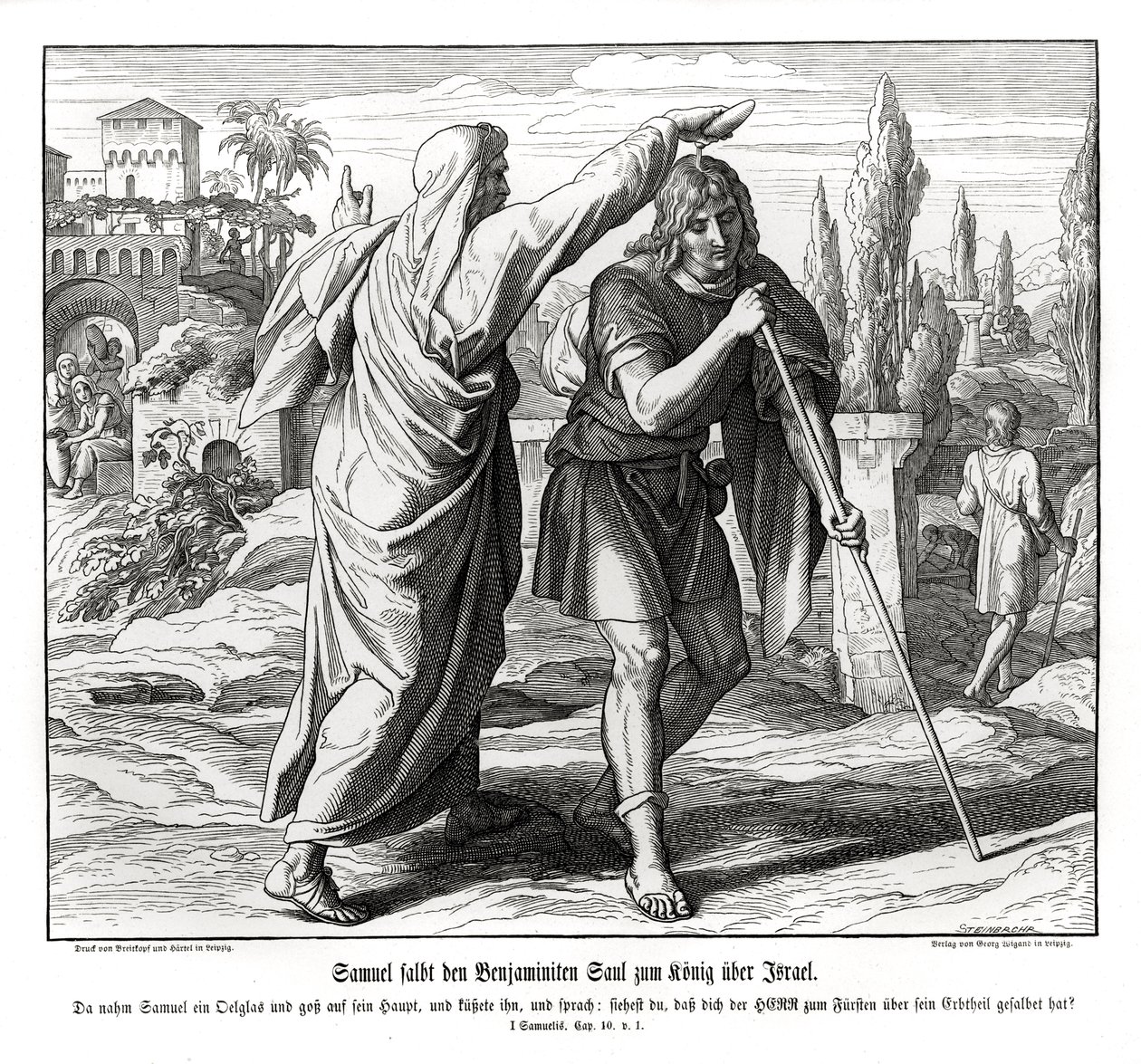 Sámuel felkenti Sault Izrael királyává alkotó: Julius Schnorr von Carolsfeld