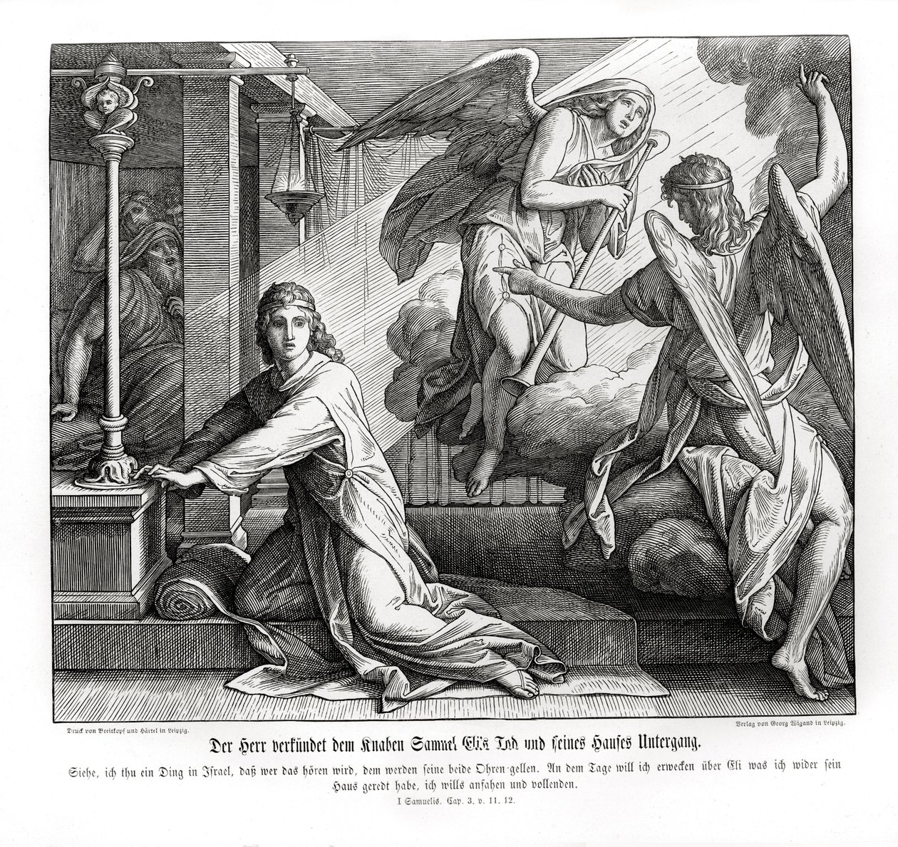 Sámuel megkapja Éli halálának próféciáját alkotó: Julius Schnorr von Carolsfeld
