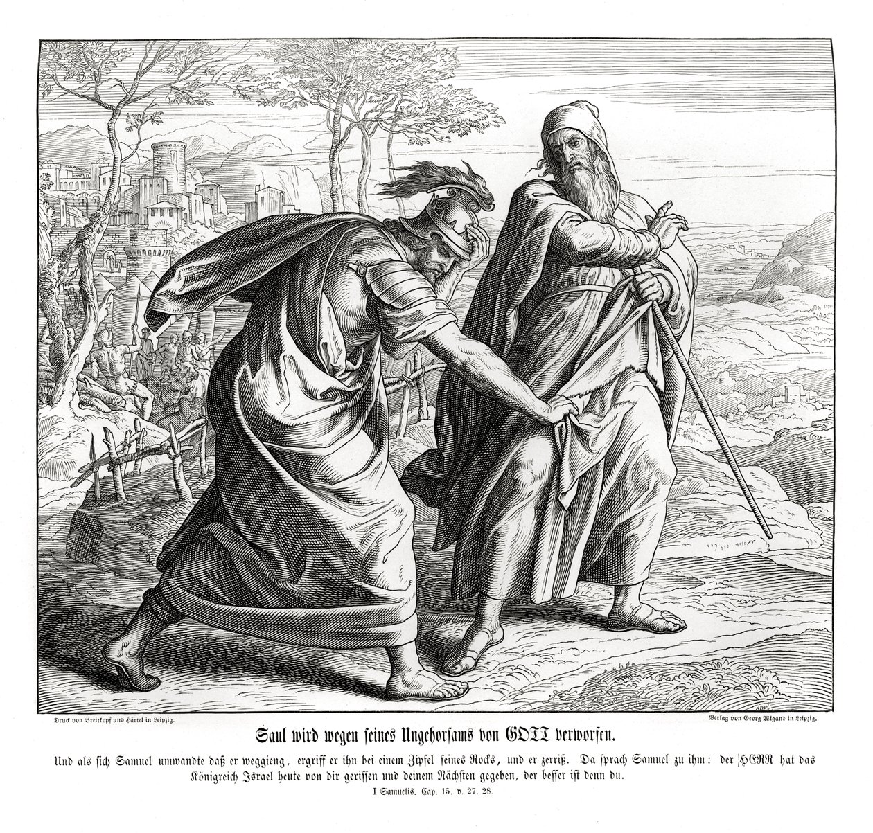 Saul elveszti Izrael királyságát alkotó: Julius Schnorr von Carolsfeld