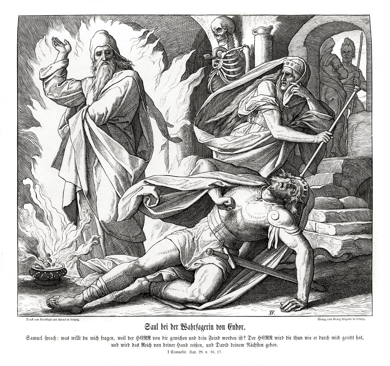 Saul az endori boszorkánnyal alkotó: Julius Schnorr von Carolsfeld