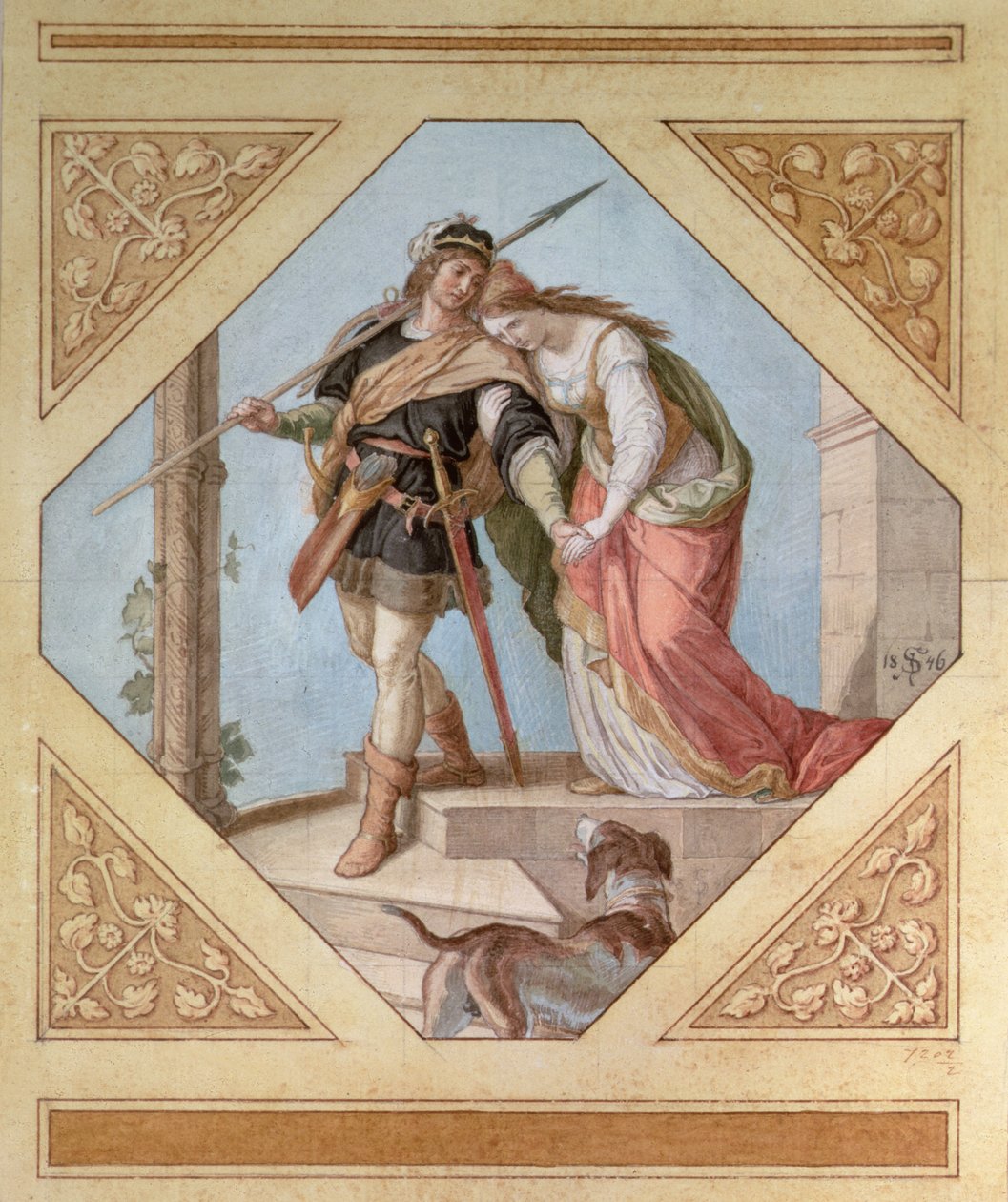 Siegfried és Brunhilde, Richard Wagner (1813-83) illusztrációja a Niebelung-ból alkotó: Julius Schnorr von Carolsfeld