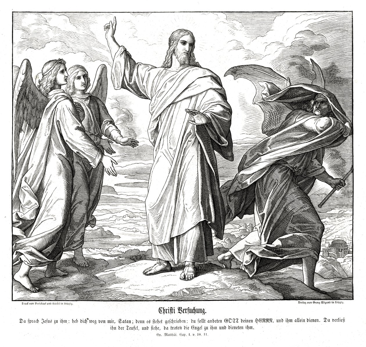 Krisztus megkísértése, Máté evangéliuma alkotó: Julius Schnorr von Carolsfeld