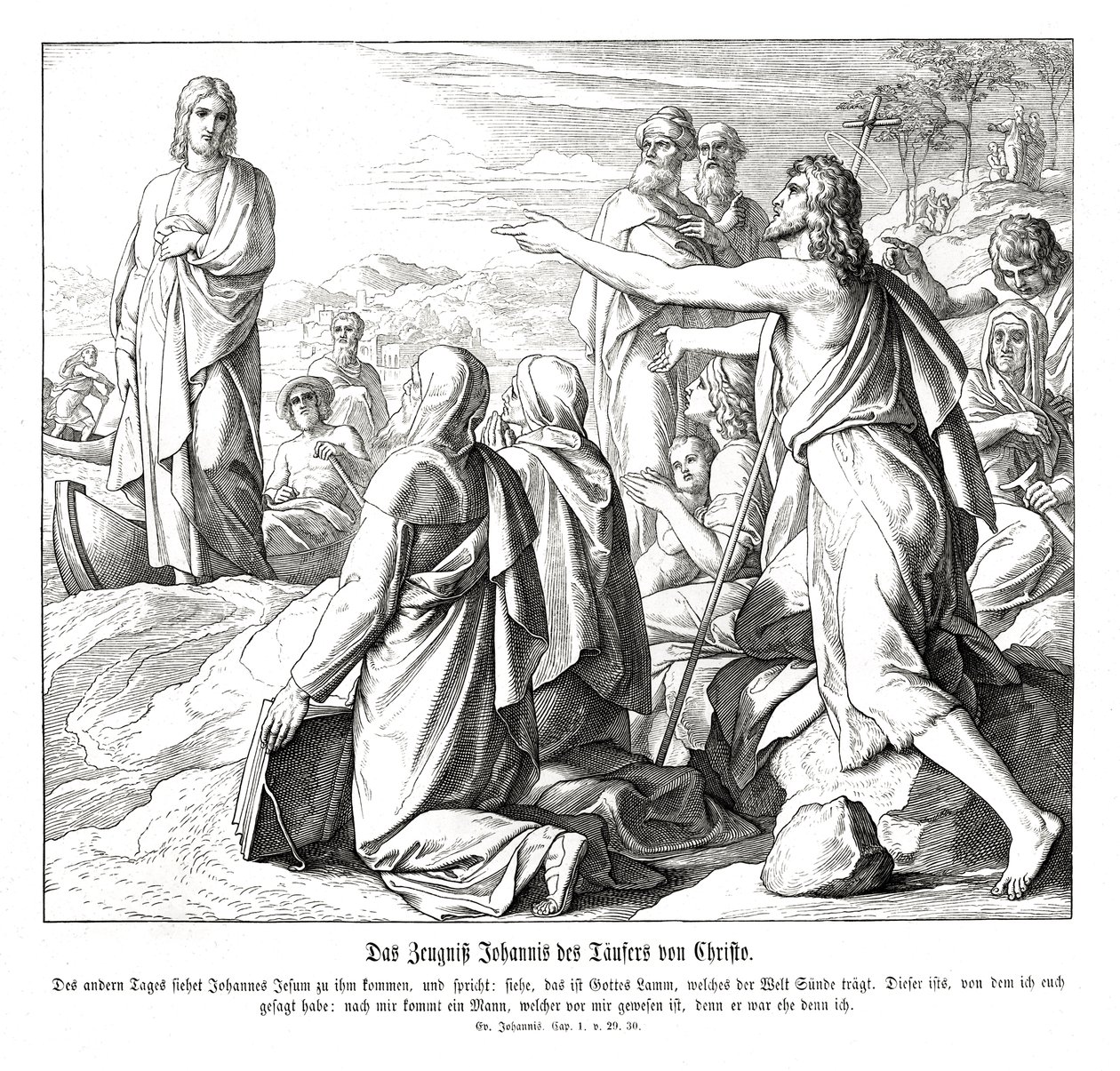 Keresztelő János bizonyságtétele, János evangéliuma alkotó: Julius Schnorr von Carolsfeld