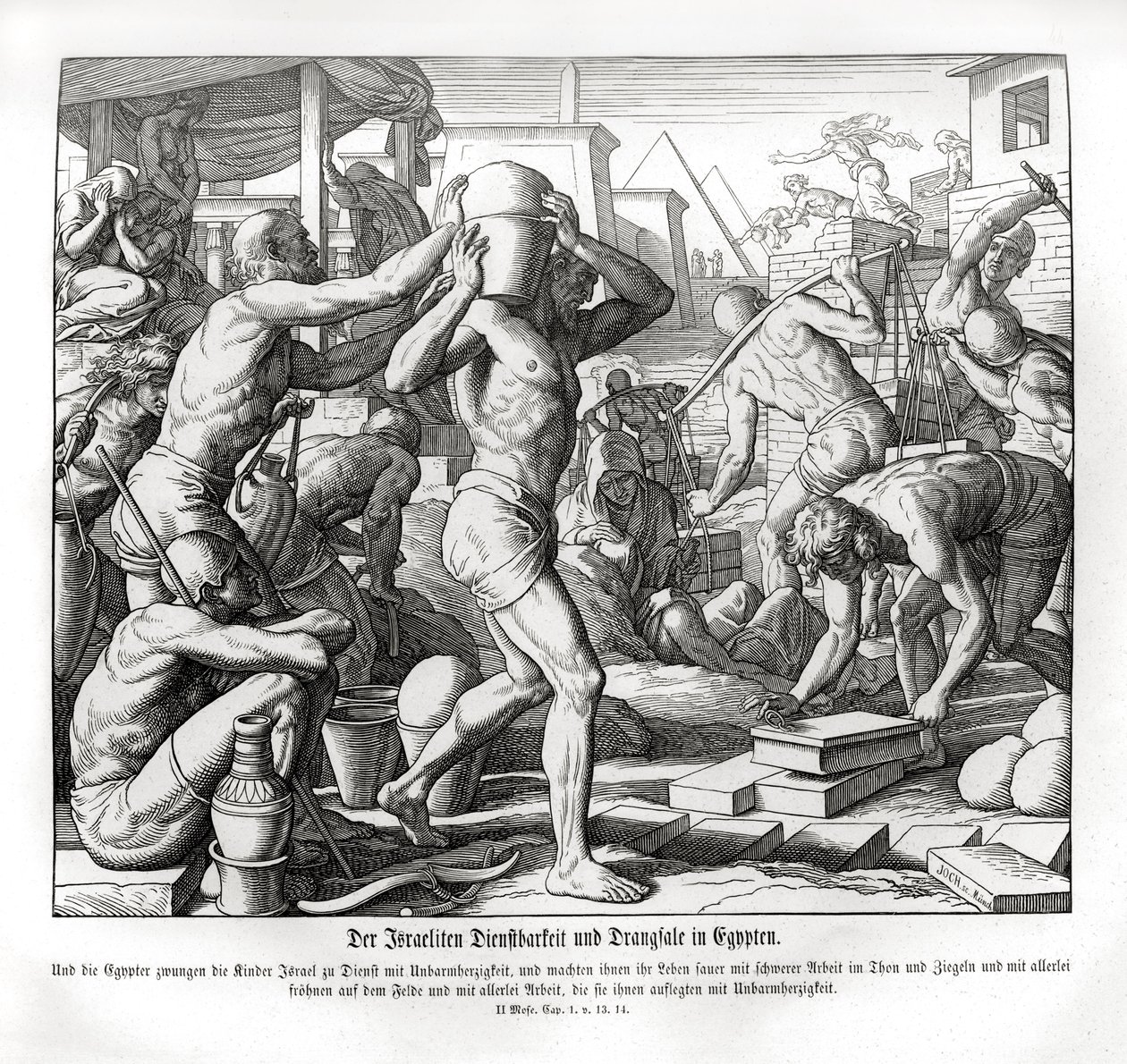 Az izraeliták rabszolgák Egyiptomban, Exodus alkotó: Julius Schnorr von Carolsfeld