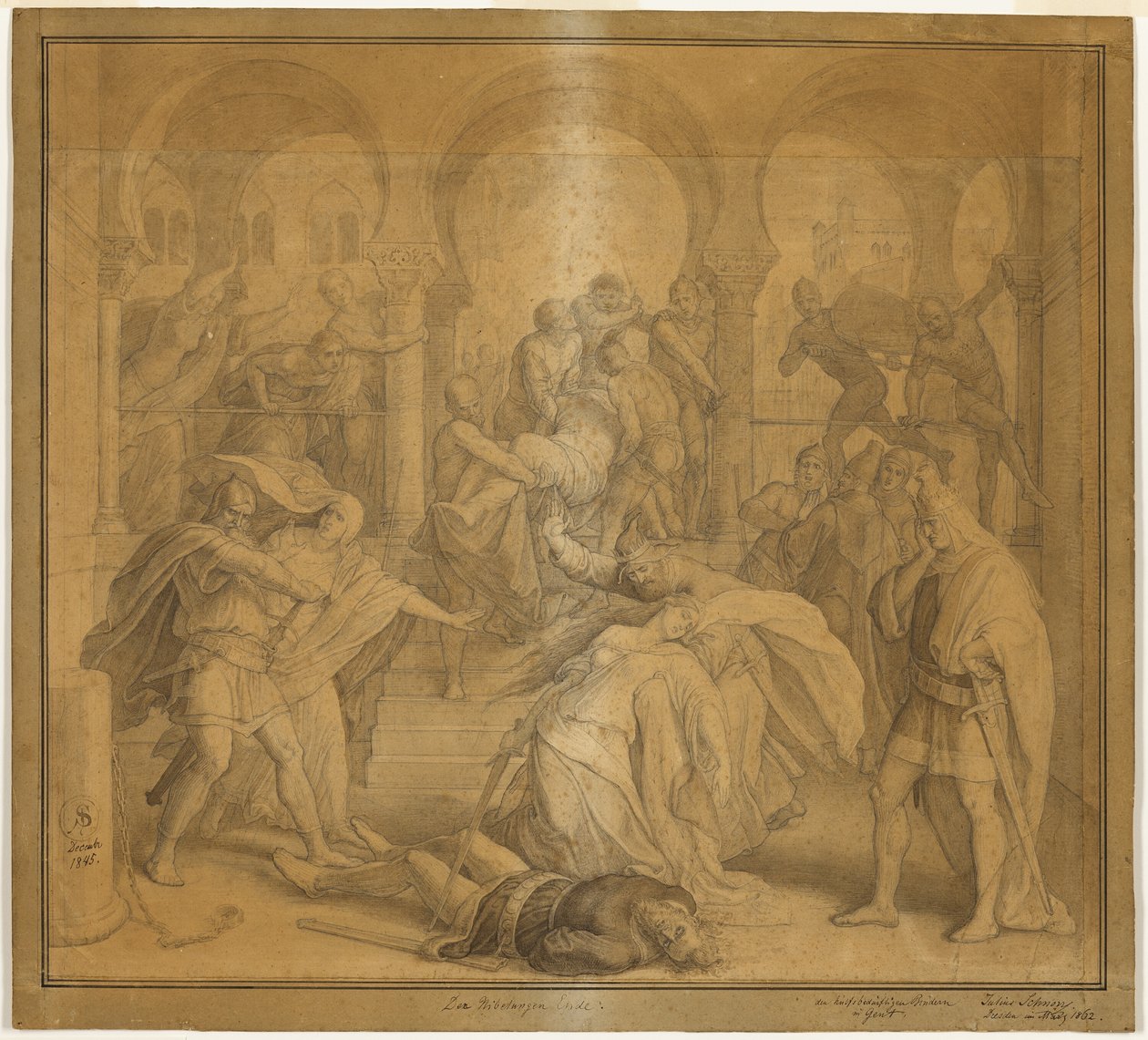A Nibelungok vége - Kriemhild halála alkotó: Julius Schnorr von Carolsfeld