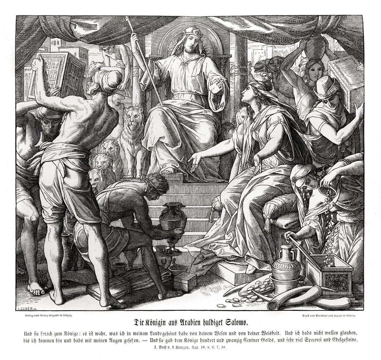 Sába királynője tiszteli Salamon királyt alkotó: Julius Schnorr von Carolsfeld