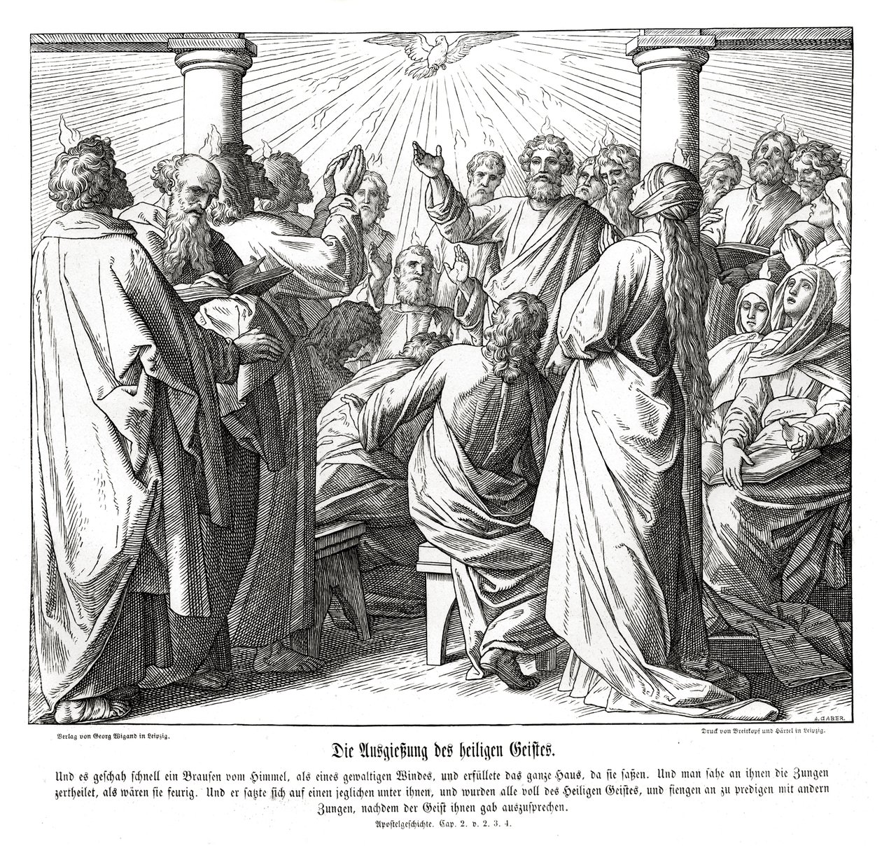 Az apostolok megteltek Szentlélekkel, ApCsel alkotó: Julius Schnorr von Carolsfeld