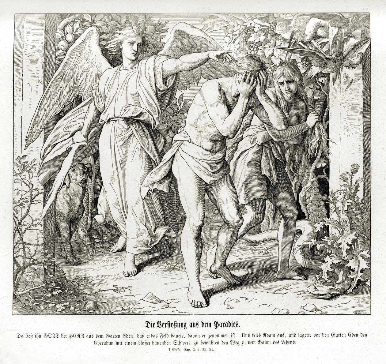 A száműzetés a Paradicsomból, Genesis alkotó: Julius Schnorr von Carolsfeld