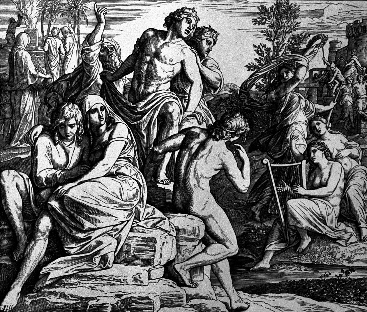 The sinning angels alkotó: Julius Schnorr von Carolsfeld