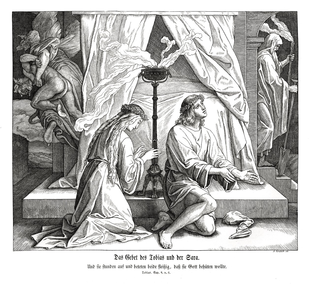 Tóbiás és Sára imája, Tóbit könyve alkotó: Julius Schnorr von Carolsfeld