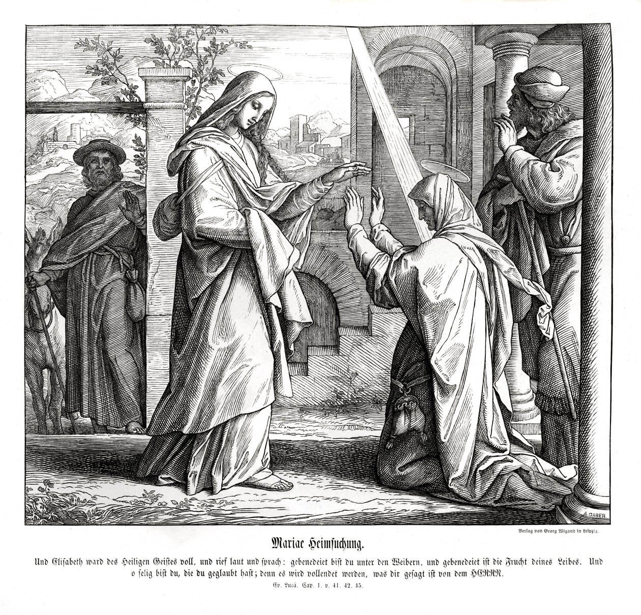 Mária látogatása, Lukács evangéliuma alkotó: Julius Schnorr von Carolsfeld
