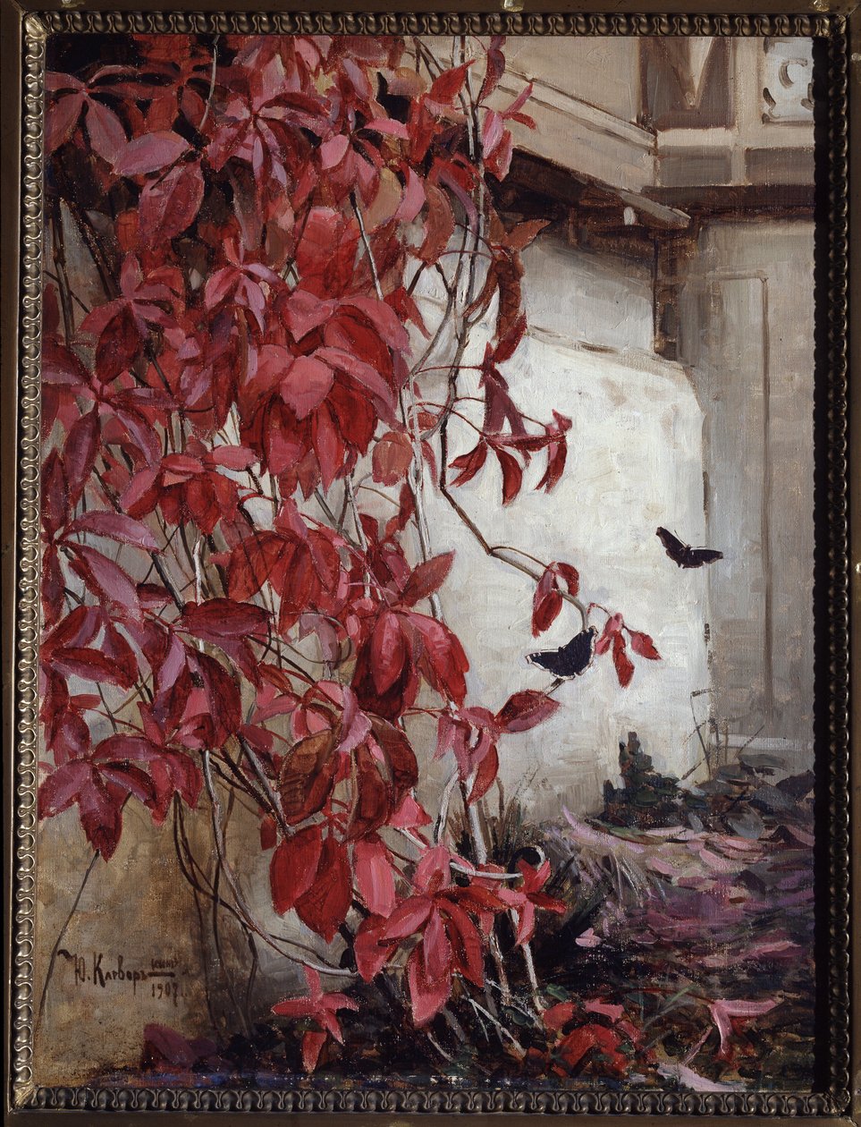 Virginia Creeper (Virginia Creeper). Juli Julievich (Julius) von Klever (1850-1924) festménye, olaj, vászon alkotó: Julius Sergius Klever
