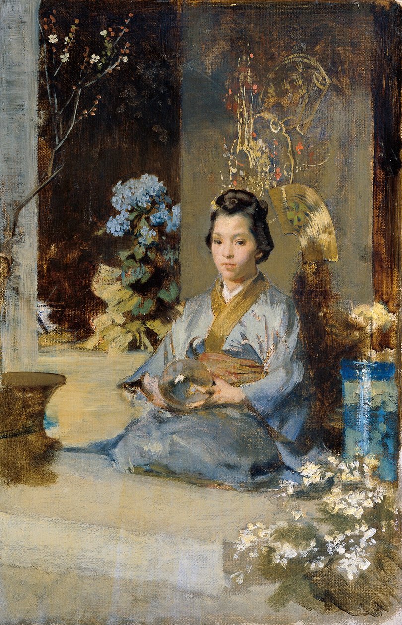 Japán nő egy szobában alkotó: Julius Victor Berger