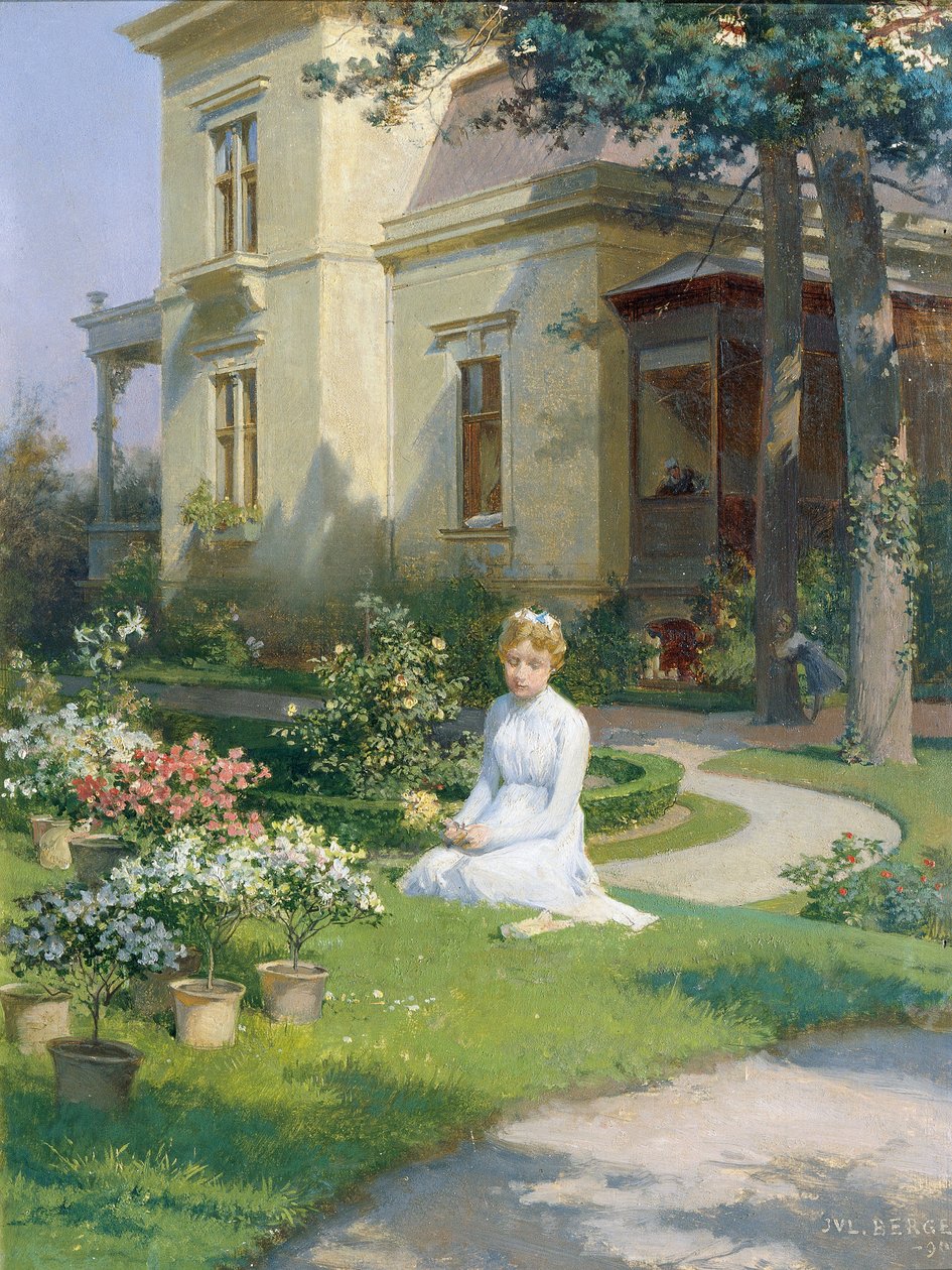 Lány egy villa kertjében alkotó: Julius Victor Berger