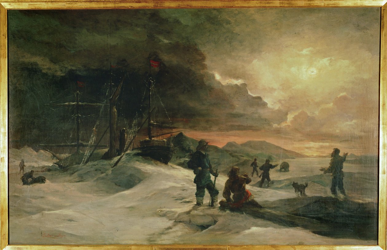 Két osztrák tiszt, Julius von Payer és Karl Weyprecht ... (festmény, vászon) alkotó: Julius Von Payer