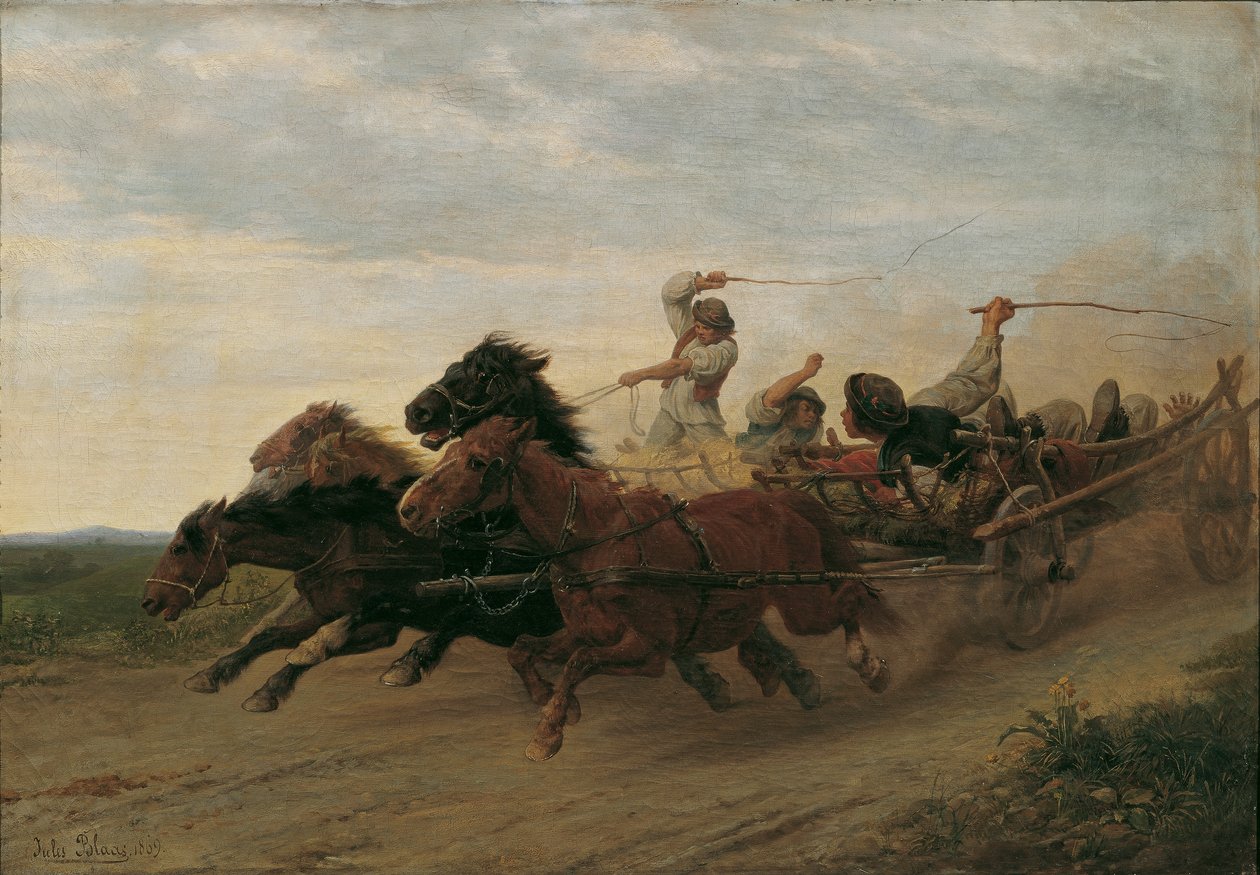 Részeg szlovák parasztok versenye alkotó: Julius von Blaas d. Ä.