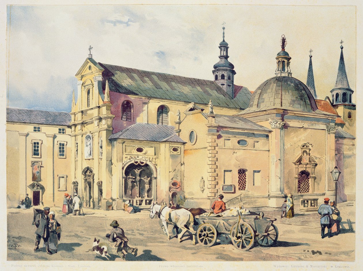Az Angyali üdvözlet karmelita temploma, Krakkó, a „Krakkó város drágakövei” című könyvből, 1899-ben alkotó: Juliusza and Tondosa Kossaka