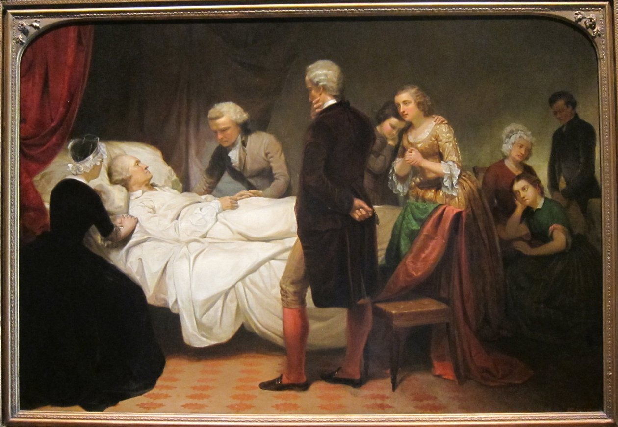 Washington a halálos ágyán alkotó: Junius Brutus Stearns