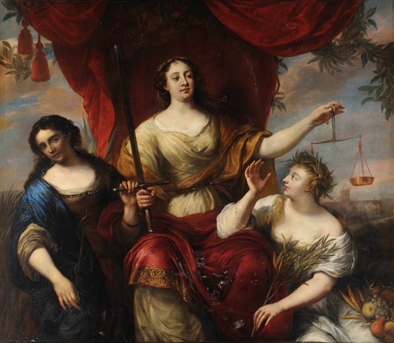 Prudence, Justice and Peace, Ovens, Jurgen (1623-1678). Olajfestmény alkotó: Jürgen Ovens