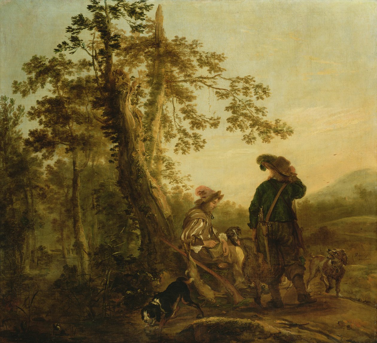 Pihenő vadászok, 1652 alkotó: Juriaen Jacobsz