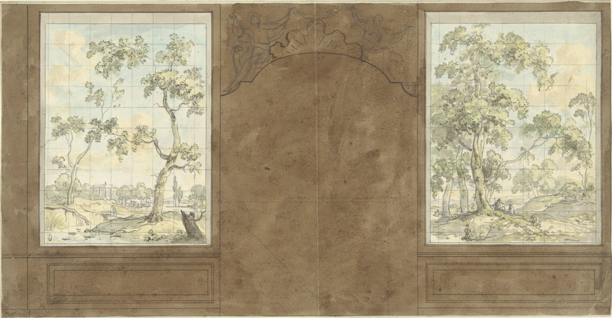 Terv Jan de Groot termének falához, Keizersgracht 187 alkotó: Jurriaan Andriessen