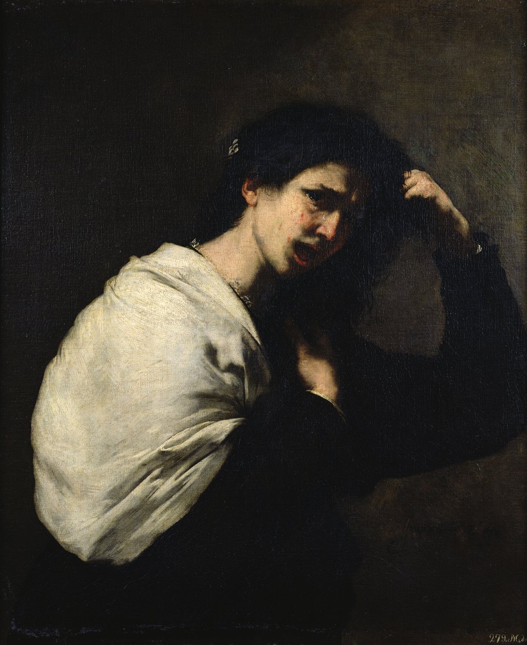 Egy kétségbeesett nő, 1638 alkotó: Jusepe de Ribera
