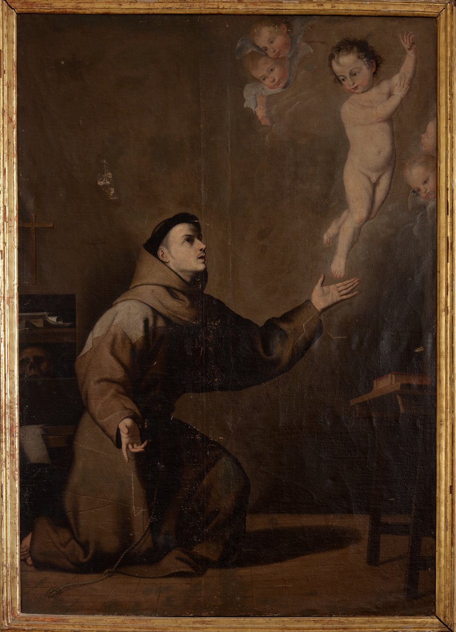 Plébániai múzeum. Festmény. Páduai Szent Antal (Páduai Szent Antal). Jose Ribera másolata. Olajfestmény. 17. század. alkotó: Jusepe de (c.1590 1652) (after) Ribera