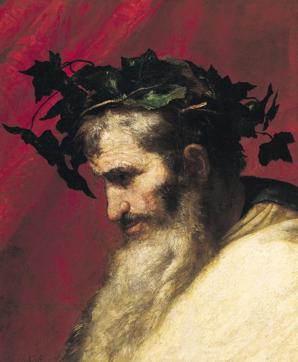 Egy öregember feje, töredék Bacchus diadalából alkotó: Jusepe de Ribera