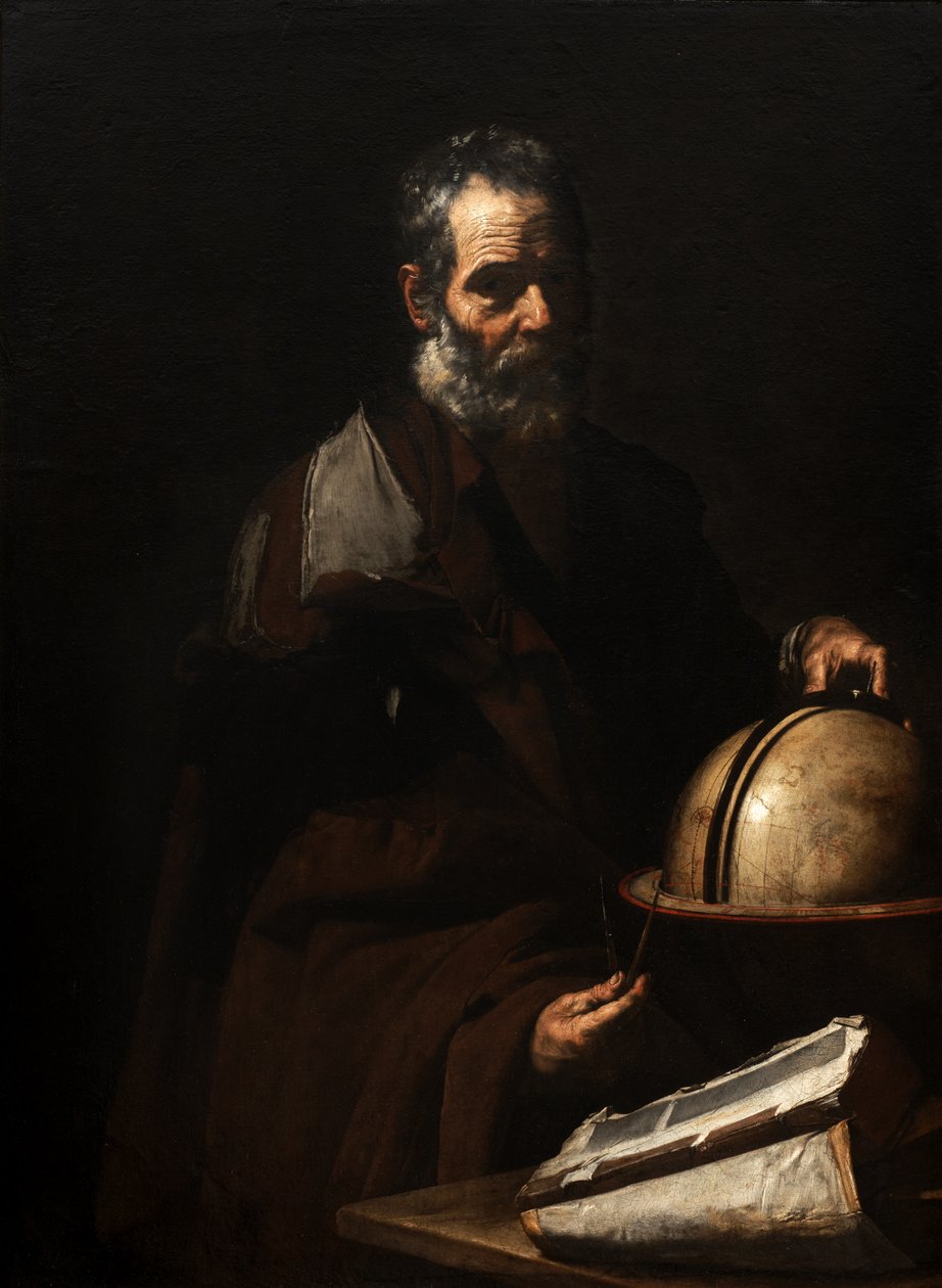 Filozófus földgömbbel (Anaxagorasz?) alkotó: Jusepe de Ribera
