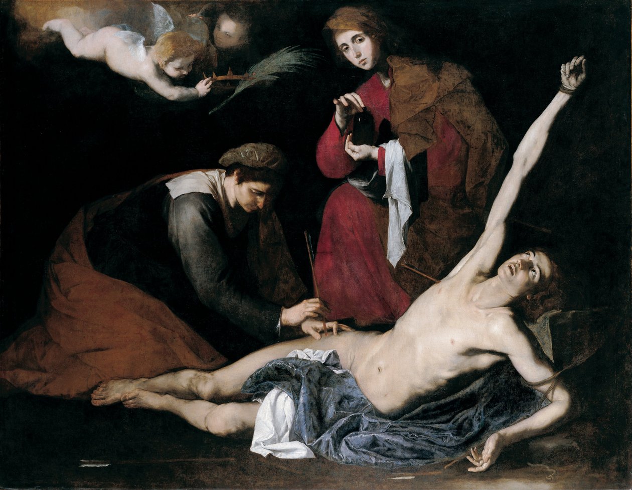 Szent Sebestyén meggyógyult a Szent Nők által alkotó: Jusepe de Ribera
