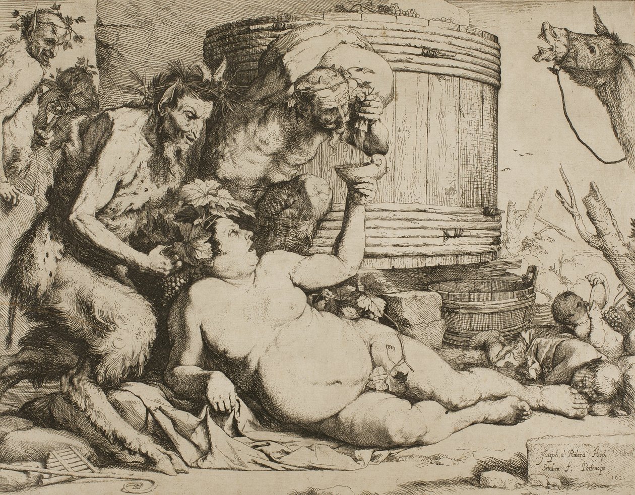 Silenus a boroskádnál alkotó: Jusepe de Ribera