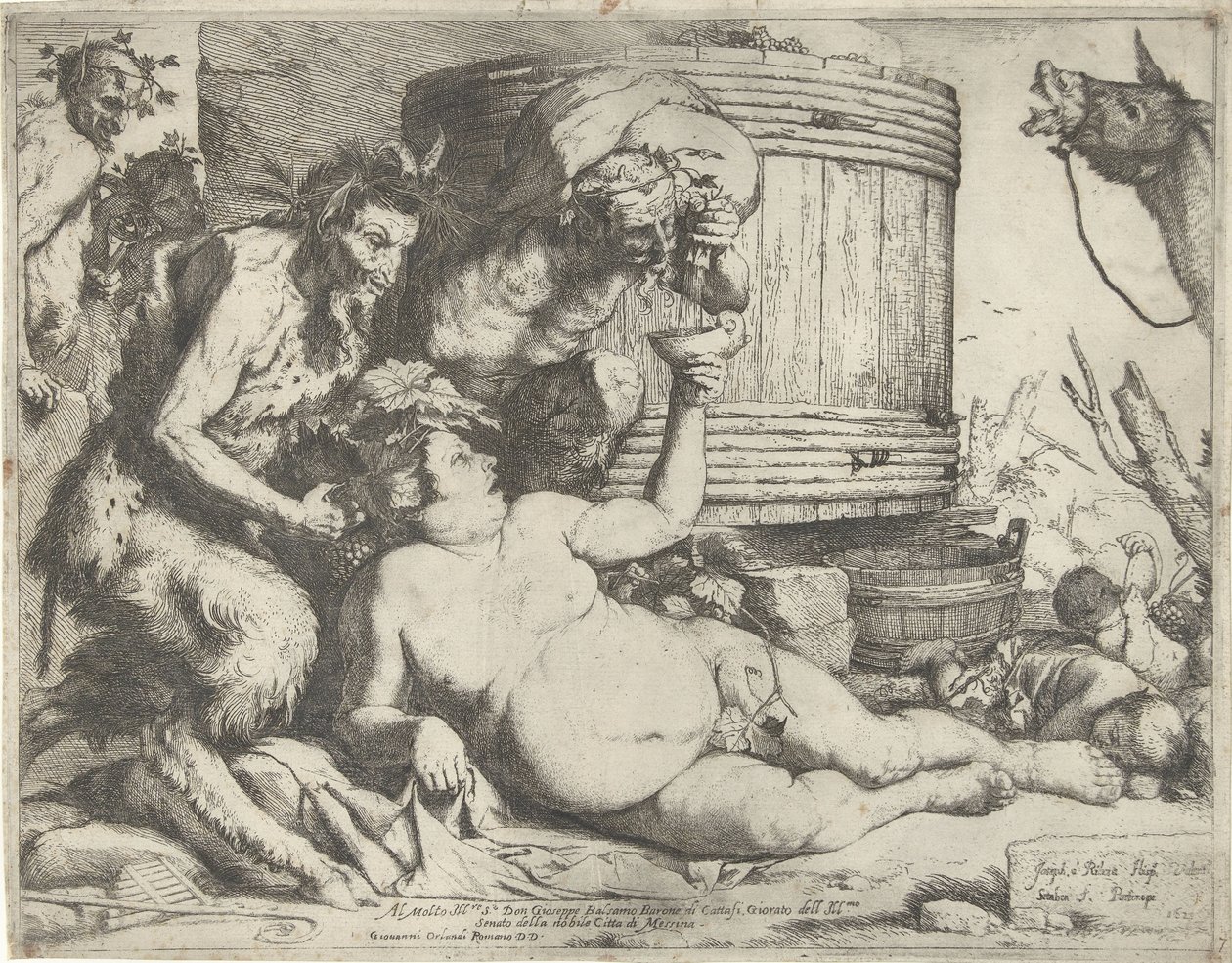 Silenus a boroshordónál alkotó: Jusepe de Ribera