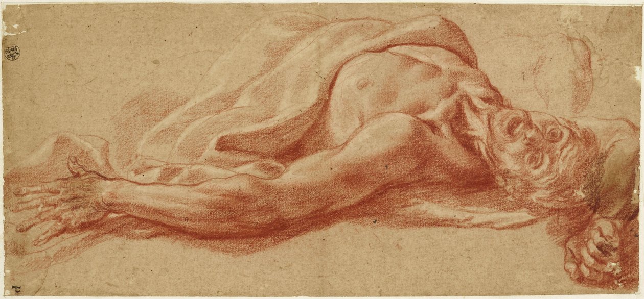 Fekvő férfialak tanulmánya alkotó: Jusepe de Ribera