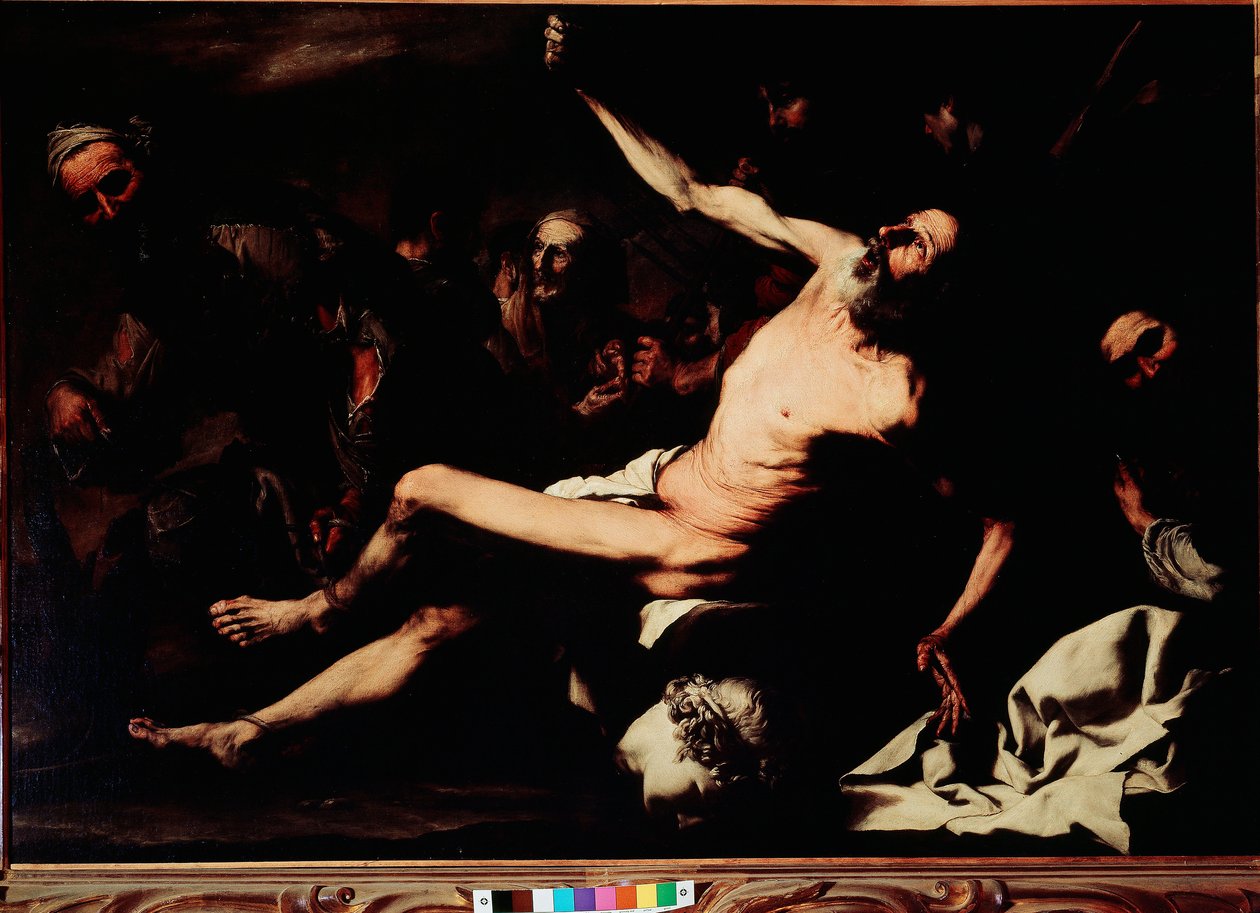 Szent Barthelemy mártíromsága Jusepe de Ribera dit lo Spagnoletto (1591-1652) festménye 1630 körül V. 145x216 cm Firenze, Palazzo Pitti, Galleria Palatina alkotó: Jusepe de Ribera