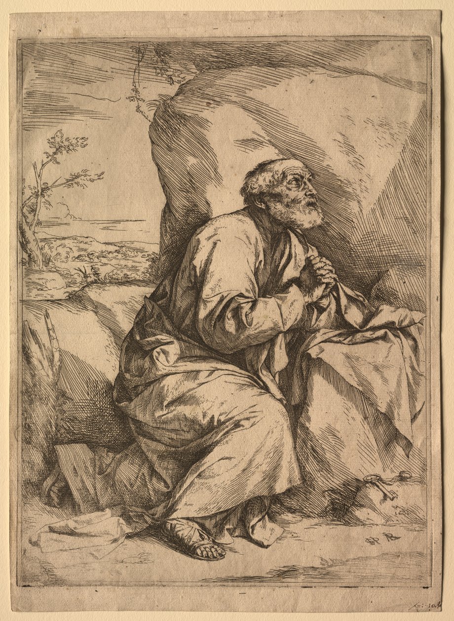 A bűnbánó Szent Péter. alkotó: Jusepe de Ribera