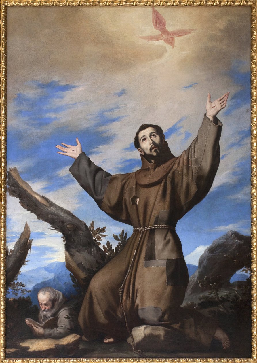 Assisi Szent Ferenc megbélyegzése. Festmény Jose de Ribera dit il Spagnoletto műhelyéről "" a spanyol"" (1591-1652), olaj, vászon alkotó: Jusepe de Ribera