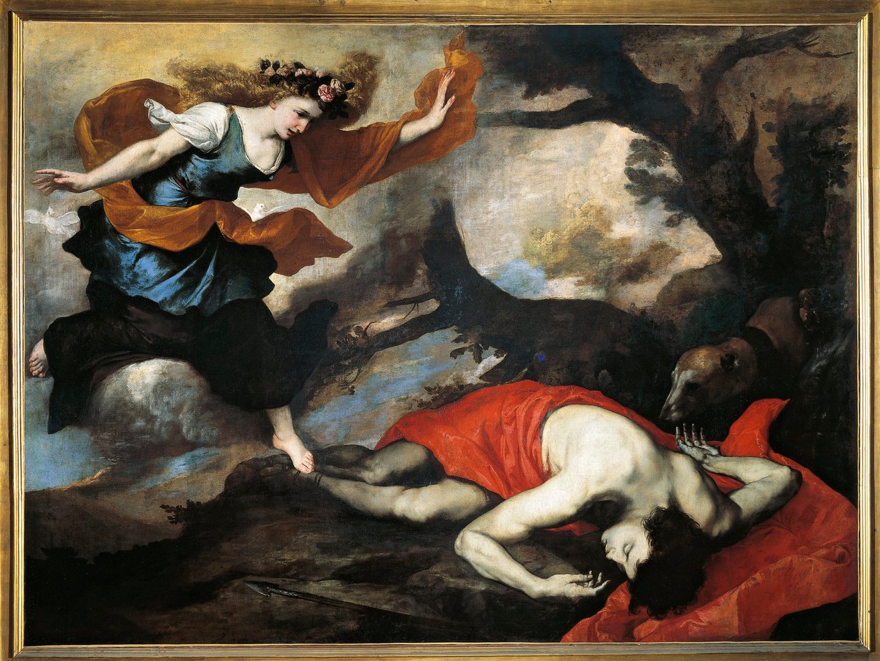 Jusepe de Ribera dit lo Spagnoletto Vénusz és Adonis festménye (1591-1652) alkotó: Jusepe de Ribera