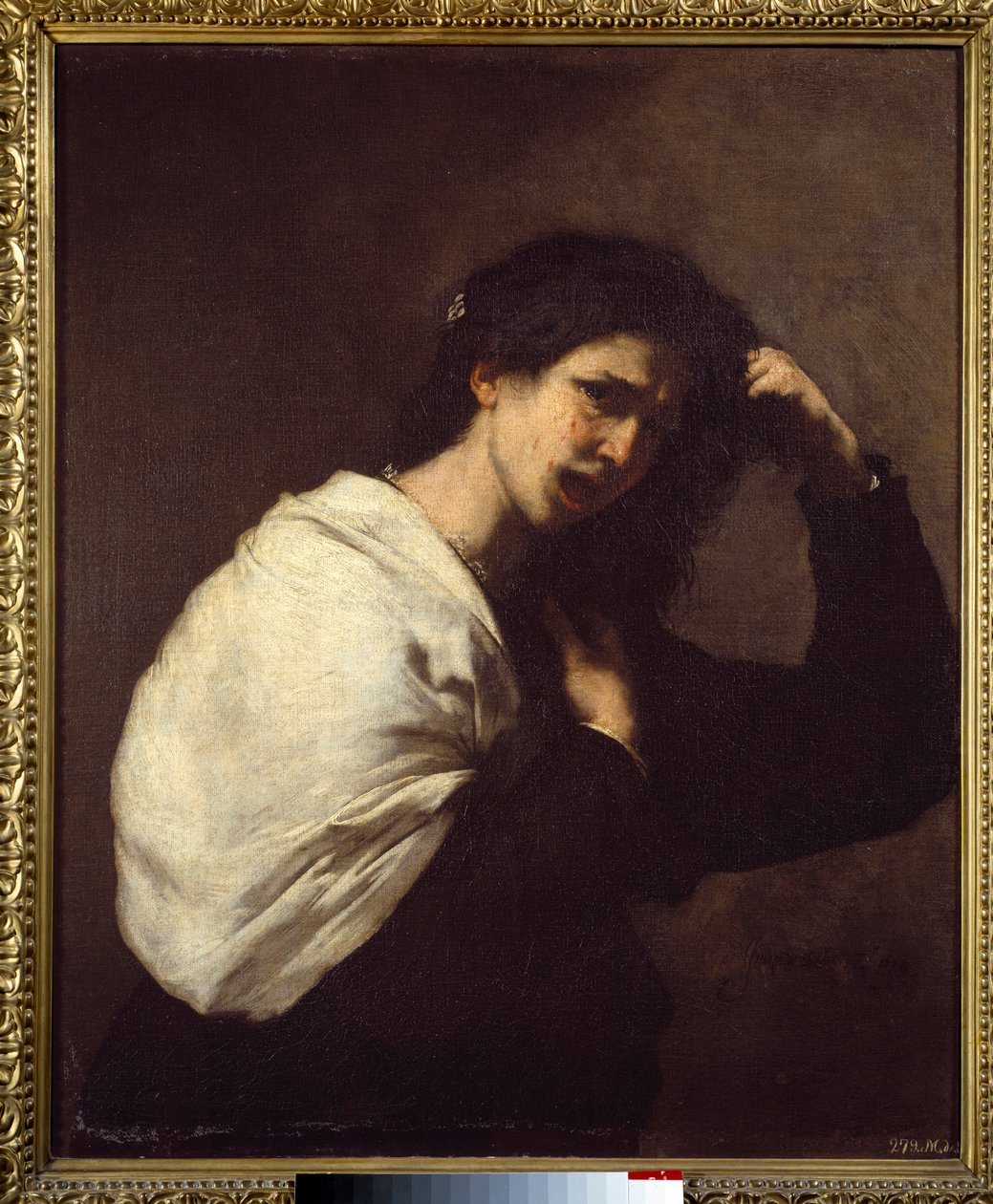 Haját tépő nő Jose de Ribera dit il Spagnoletto festménye: „A spanyol”” (1591-1652) alkotó: Jusepe de Ribera