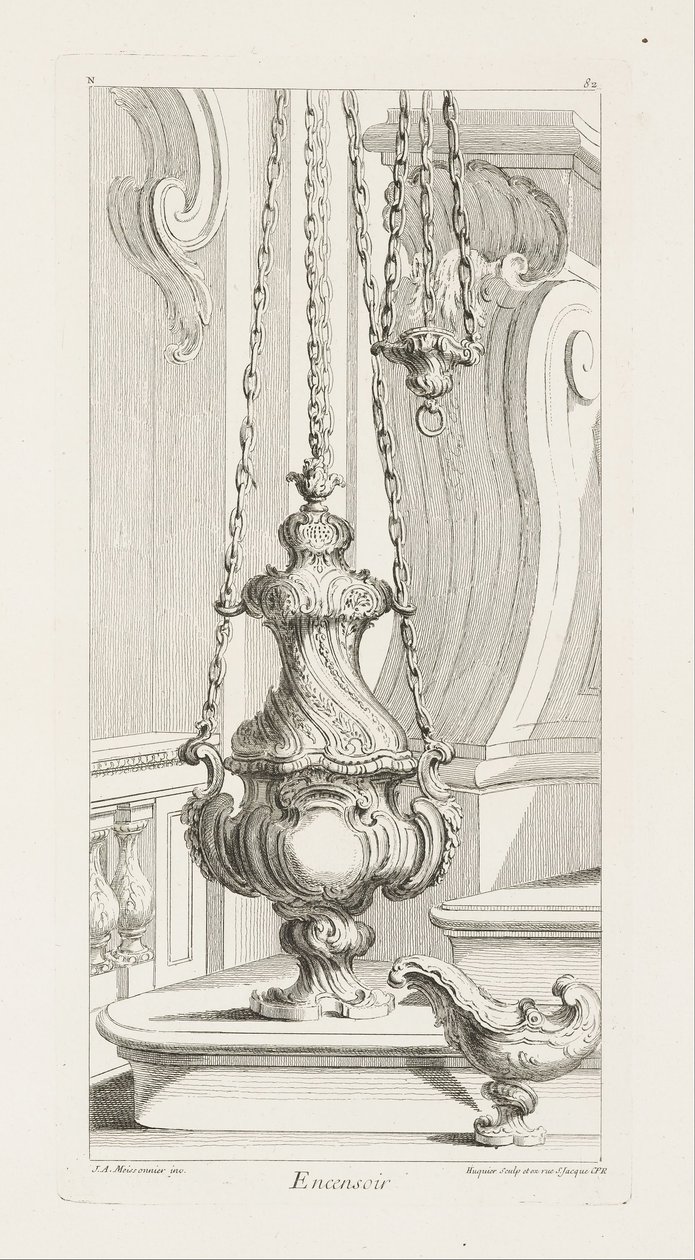 Füstölő; Censer, 5. lemez alkotó: Juste-Aurèle Meissonnier