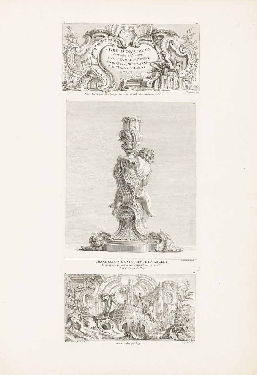 Könyvek DOrnemens Inventés und Dessines J.A. Meissonnier építész, a szoba tervezője és ... alkotó: Juste Aurèle Meissonnier