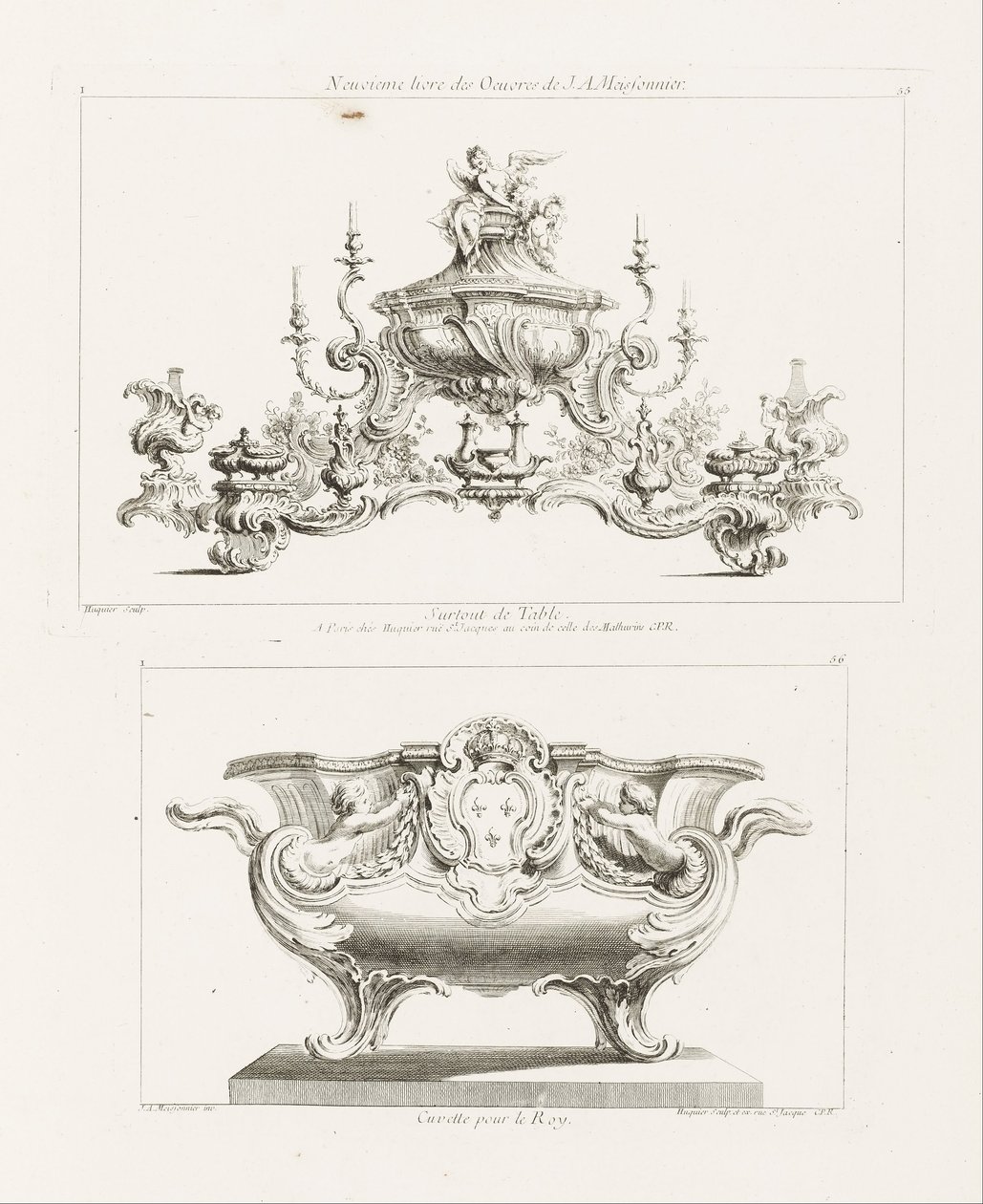 J. A. Meissonnier munkáinak kilencedik sorozata, Surtout de Table (J. A. Meis kilencedik műsora ... alkotó: Juste Aurèle Meissonnier