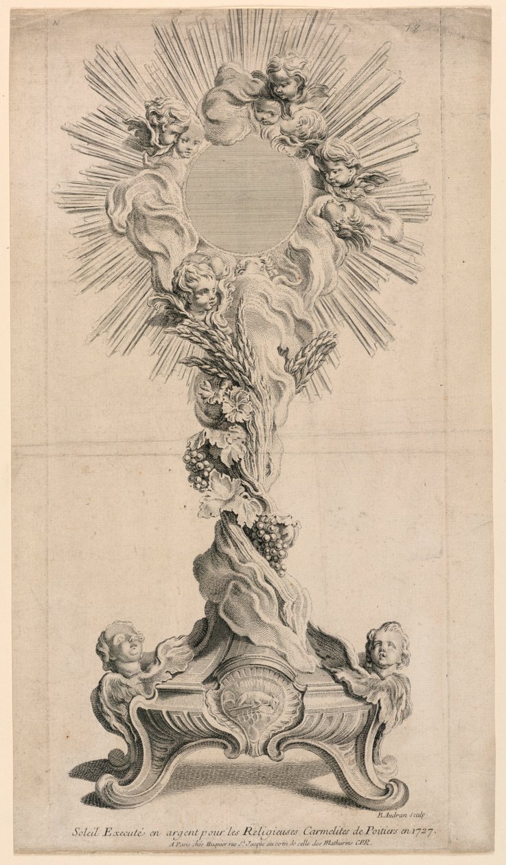 1727-ben kivégzett ezüst monstrancia alkotó: Juste Aurèle Meissonnier