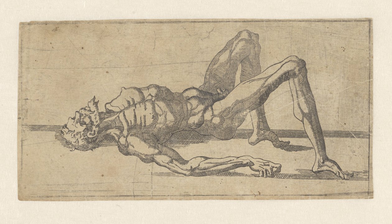 Meztelen férfi feküdt a hátán alkotó: Juste de Juste (attributed to)