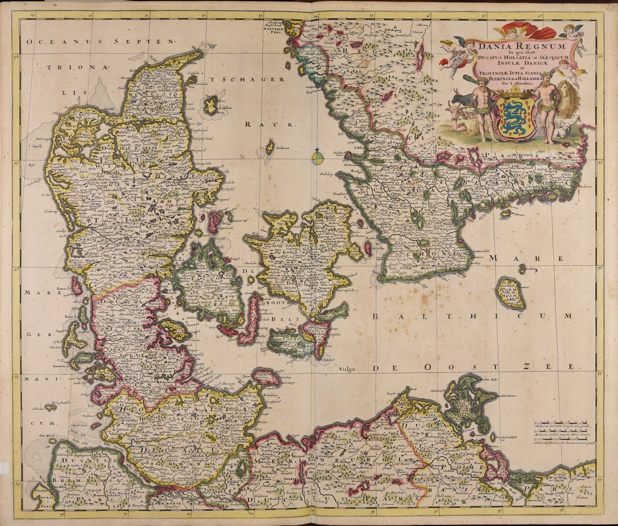 Dania regnum : in quo sunt ducatus Holsatia et Slesvicum insulae Danicae et provinciae Iutia Scania Blekingia et Hallandia alkotó: Justus Danckerts