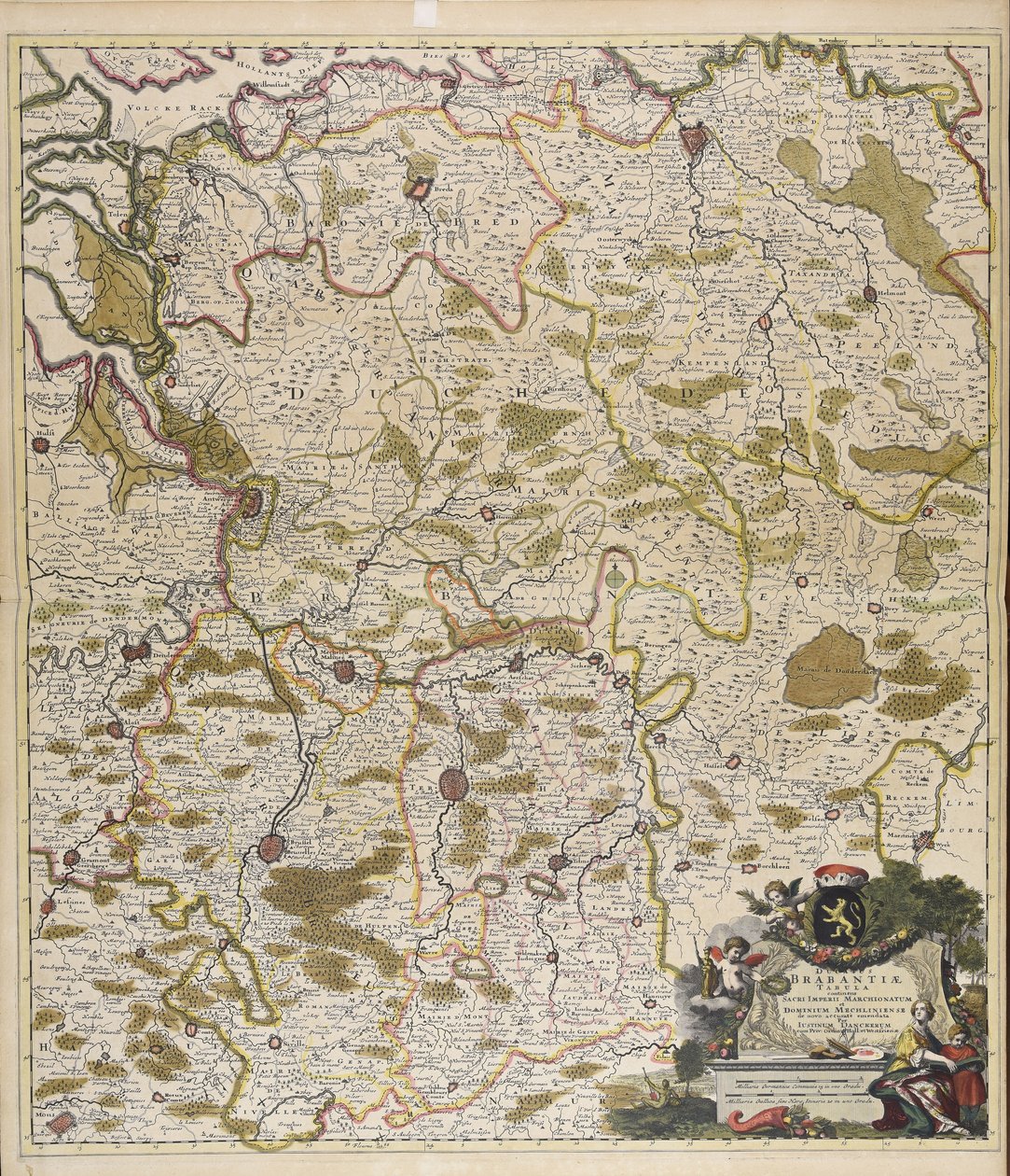 Ducatus Brabantiae tabula : continens Sacri imperii Marchionatum et Dominium Mechliniense / de novo accurate emendata per Iustinum Danckerum. alkotó: Justus Danckerts